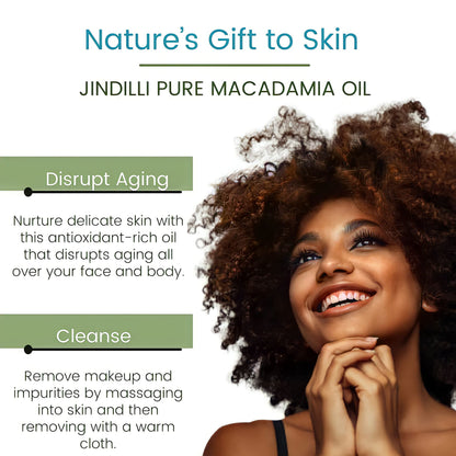Jindilli Pure Macadamia Oil | Cold-Pressed, Hexane-Free, Cruelty-Free Multipurpose Moisturizer (7.5 oz)