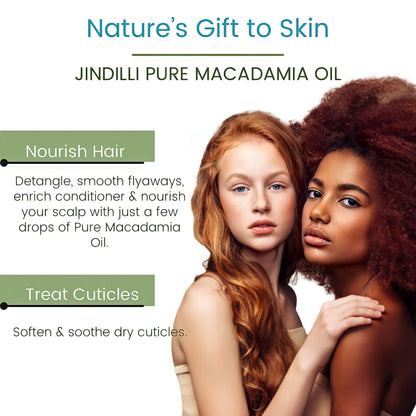 Jindilli Pure Macadamia Oil | Cold-Pressed, Hexane-Free, Cruelty-Free Multipurpose Moisturizer (7.5 oz)
