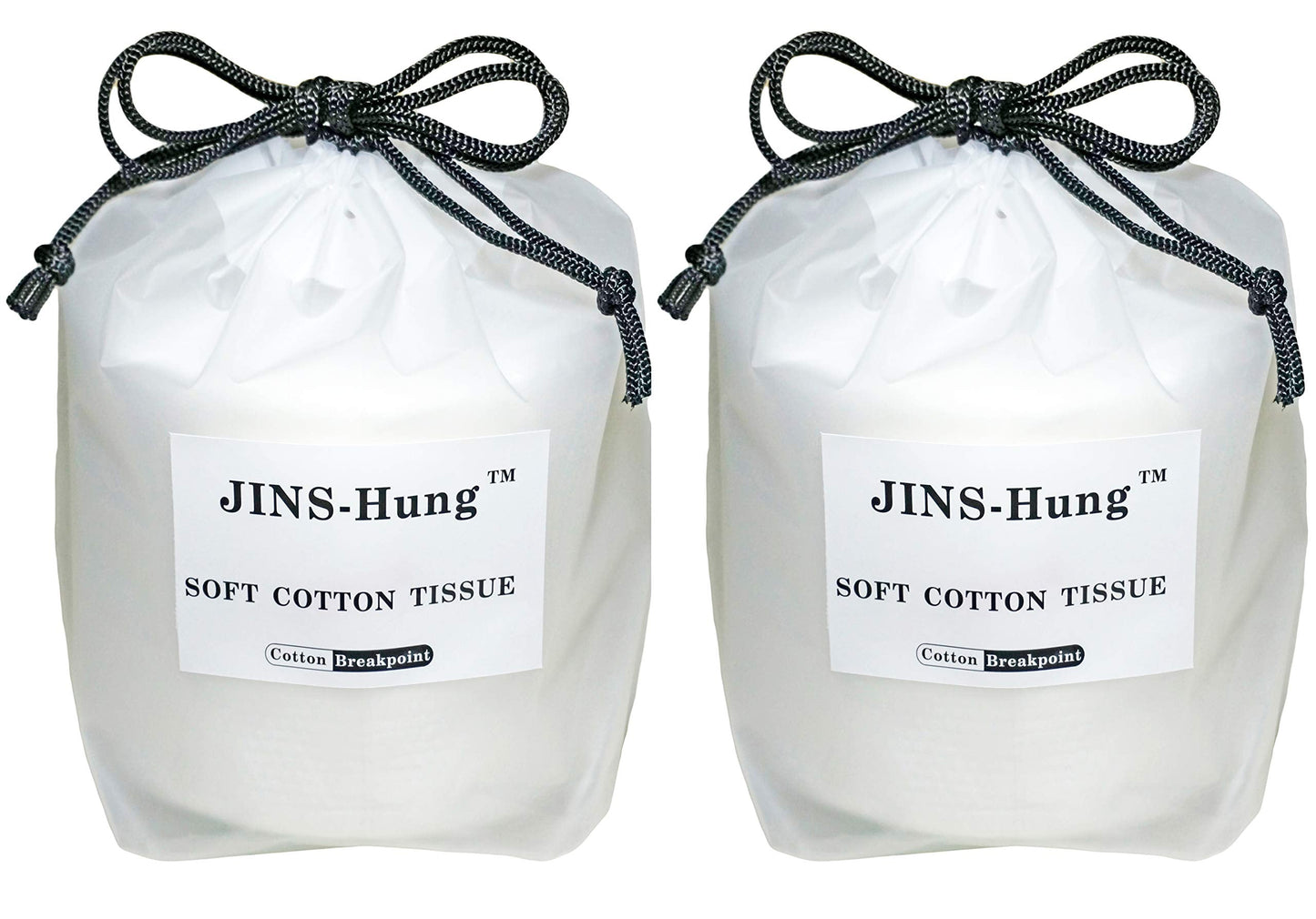 JINS-Hung Natural Disposable Facial Towel (2 Pack) – 100% Soft Terry Cloth, Makeup Remover Tissues, Dual-Purpose Wet/Dry (160 Pcs Total)