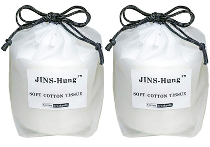 JINS-Hung Natural Disposable Facial Towel (2 Pack) – 100% Soft Terry Cloth, Makeup Remover Tissues, Dual-Purpose Wet/Dry (160 Pcs Total)