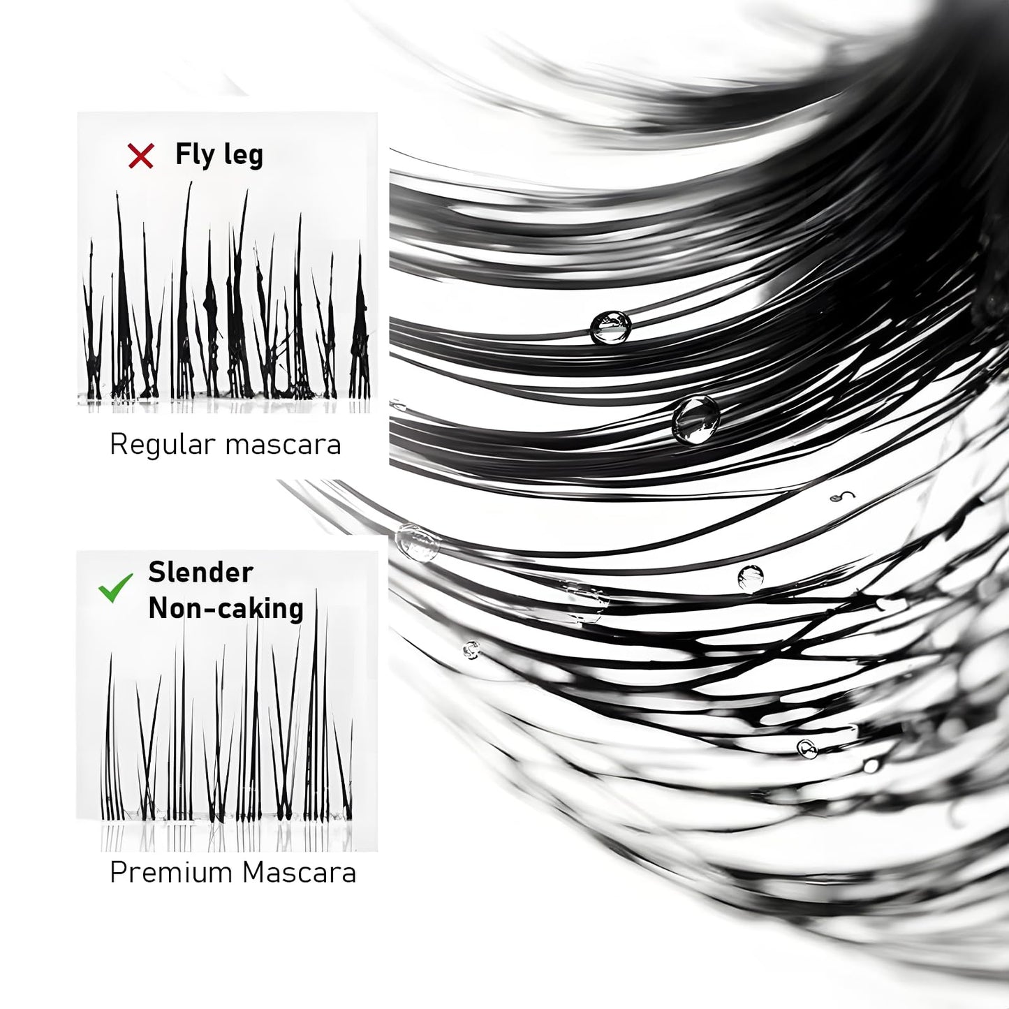 Jiodama 2026 New Iron Wand Mascara – Waterproof, Long-Lasting, 3D Curl, Telescopic Tubing, Liquid Lash Extensions Effect