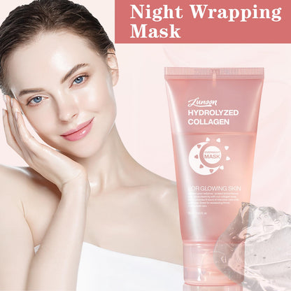 JISKG Collagen Night Wrapping Mask – 2 Pcs for Hydration & Elasticity