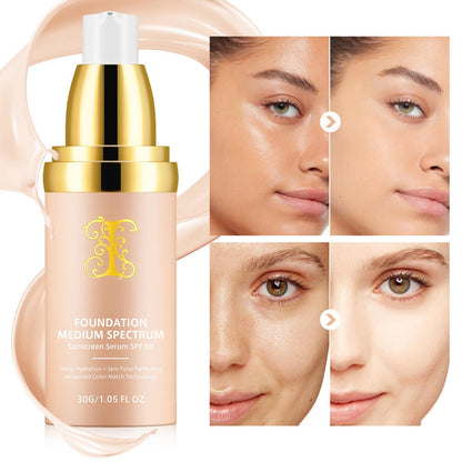 Jiugonggang 4-in-1 Foundation Liquid – SPF 50+ Long-Wear Waterproof Makeup for Gym, Sports, and Dance
