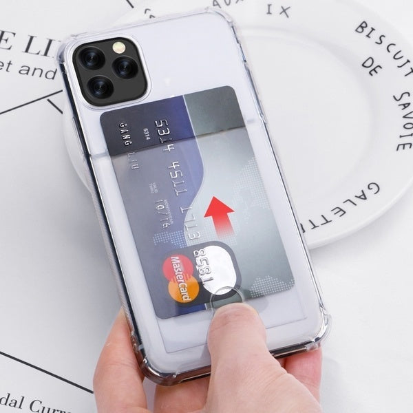 Soft TPU Clear Case With Card Slot - For iPhone 14 Pro