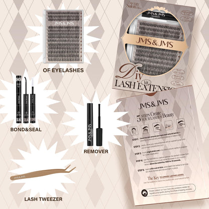 JMS&JMS Lash Clusters Kit D Curl Lash Lift — Beginner Wispy Lashes