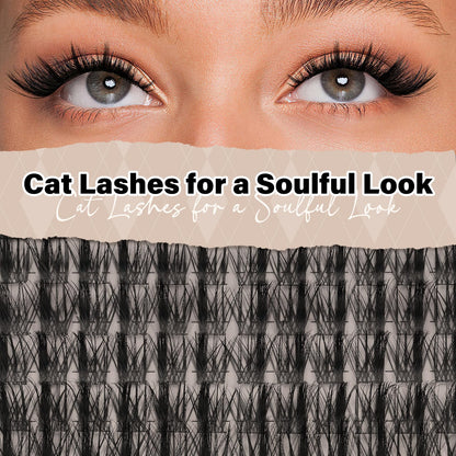 JMS&JMS 156Pcs Lash Clusters CC Curl 8-18mm | DIY Wispy Lashes with Soft Band