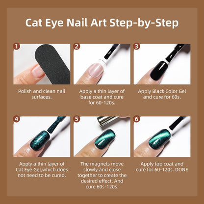 JODSONE 23‑Piece Cat Eye Gel Nail Polish Set with Base Coat & Top Coat | 3‑in‑1 Magnetic Design