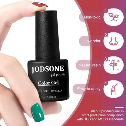 JODSONE Gel Nail Polish Kit with UV Light – 32 Colors for Home Salon Manicures