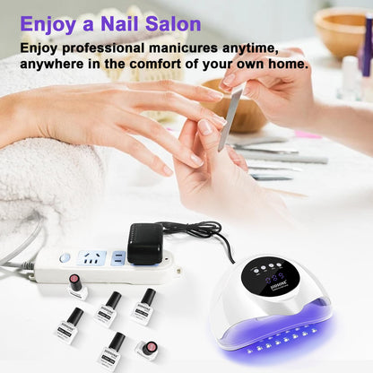 JODSONE U-V LED Nail Lamp | 2-in-1 Nail Tip & Gel Curing, 4 Timer Modes, Smart Sensor