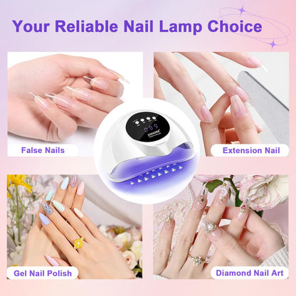 JODSONE U-V LED Nail Lamp | 2-in-1 Nail Tip & Gel Curing, 4 Timer Modes, Smart Sensor