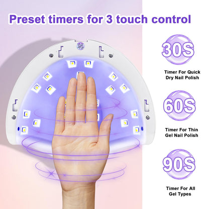 JODSONE U-V LED Nail Lamp | 2-in-1 Nail Tip & Gel Curing, 4 Timer Modes, Smart Sensor