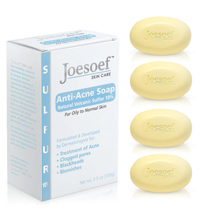 JOESOEF SKIN CARE Sulfur Soap Acne Facial Cleanser 4-Pack
