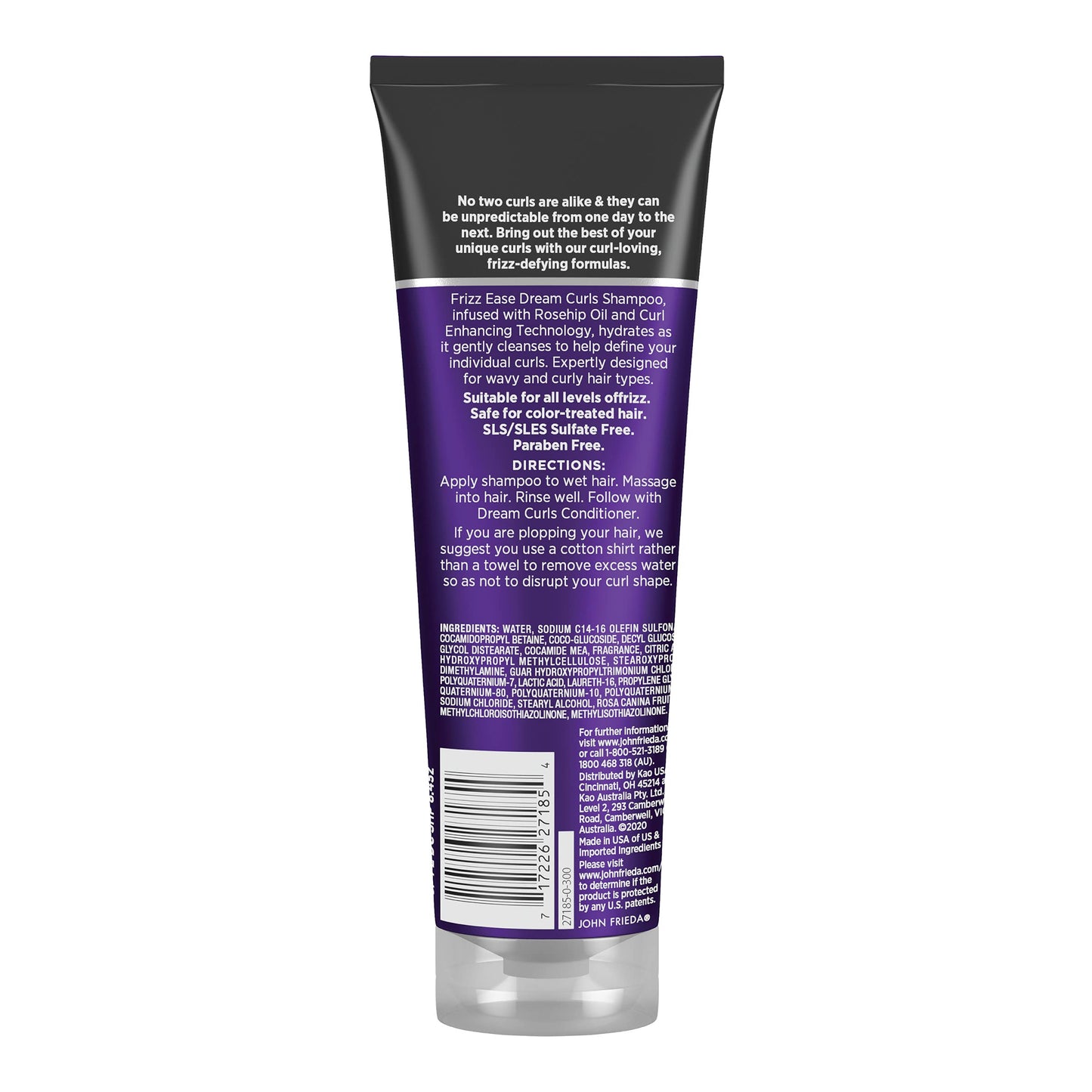 John Frieda Frizz Ease Dream Curls Shampoo – SLS/SLES Free for Curly Hair, 2 x 8.45 oz
