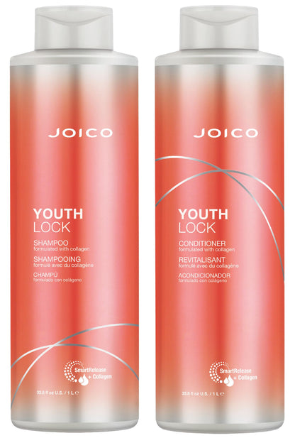 Joico YouthLock Shampoo & Conditioner with Collagen – SLS/SLES Free (33.8 oz x2)