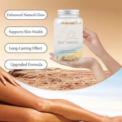 JOKODOMUS Self Tanning Capsules – Tan Golden Glow | Tan Pills for Men & Women, 60 Capsules