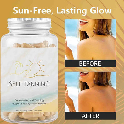 JOKODOMUS Self Tanning Capsules – Tan Golden Glow | Tan Pills for Men & Women, 60 Capsules