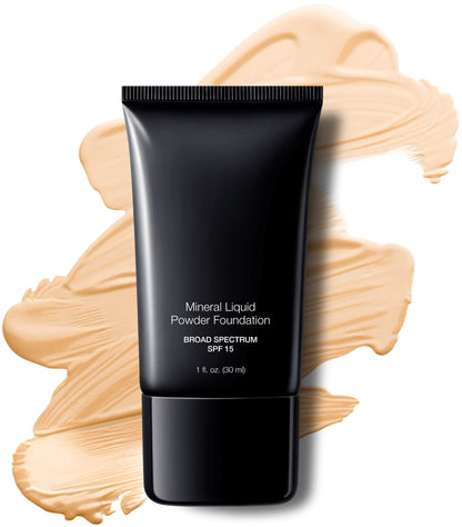 Jolie Mineral Liquid Powder Foundation SPF 15 | Hypoallergenic, Oil-Free, All Skin Types | 1 Fl Oz