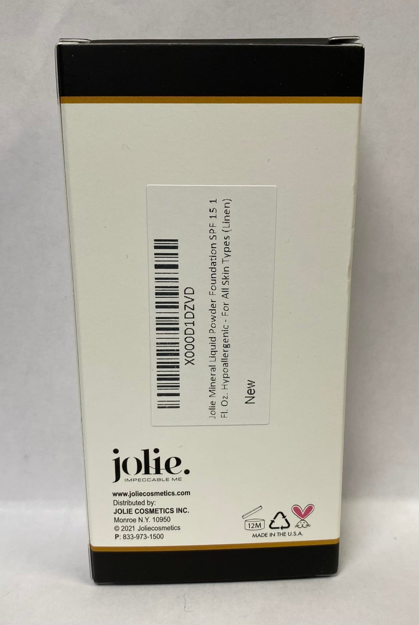 Jolie Mineral Liquid Powder Foundation SPF 15 | Hypoallergenic, Oil-Free, All Skin Types | 1 Fl Oz