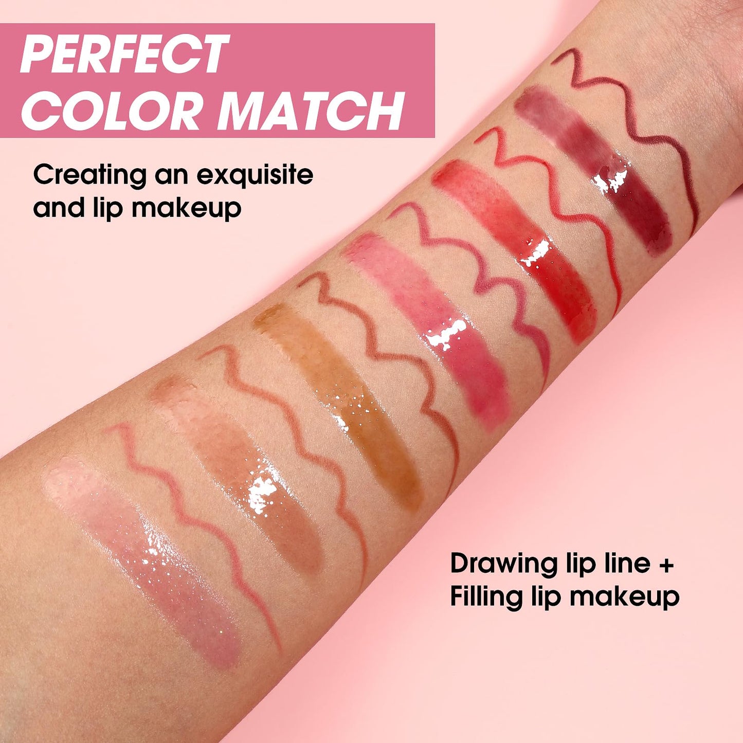 Jolilab Matte Lip Liner Lip Oil Set – 12 Colors, Hydrating, Long-Lasting & Cruelty-Free