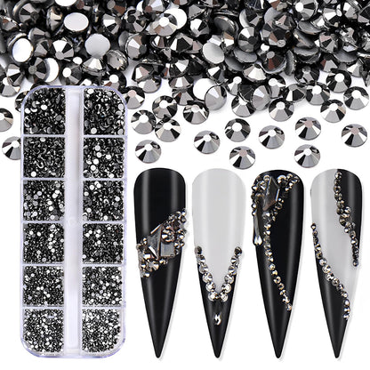 Jollin 3600pcs Flatback Glass Rhinestones for Nail Art (SS4–SS12)