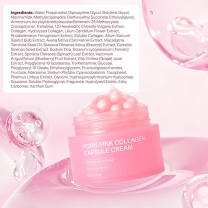 Jorceray PDRN Pink Collagen Capsule Cream – Dual-Texture Barrier Repair Moisturizer with Salmon DNA & 5% Niacinamide | 2oz