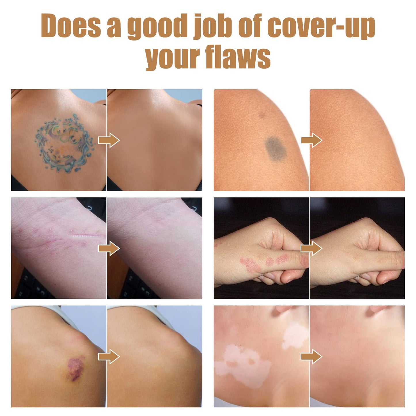 Josera Tattoo Cover Up Makeup Waterproof - 2-Color Full Coverage Concealer for Tattoos, Scars & Dark Spots