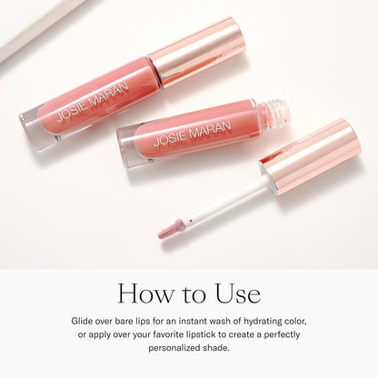 Josie Maran Color Stick & Lip Gloss Set — Argan Oil Makeup Balm for Lips, Cheeks & Eyes