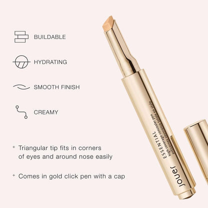Jouer Essential High Coverage Concealer Pen – Under Eye Brightening, Hyaluronic Acid & Vitamin E