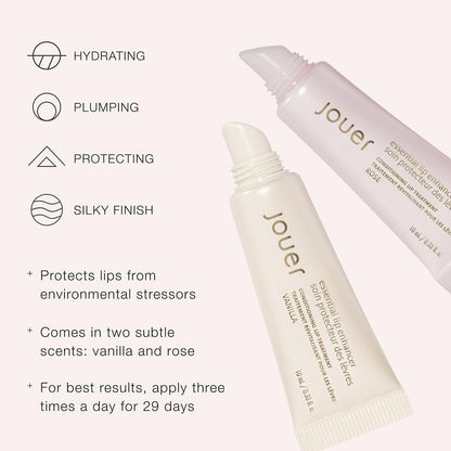 Jouer Essential Vegan Lip Enhancer – Plumping Lip Gloss with Vanilla Scent