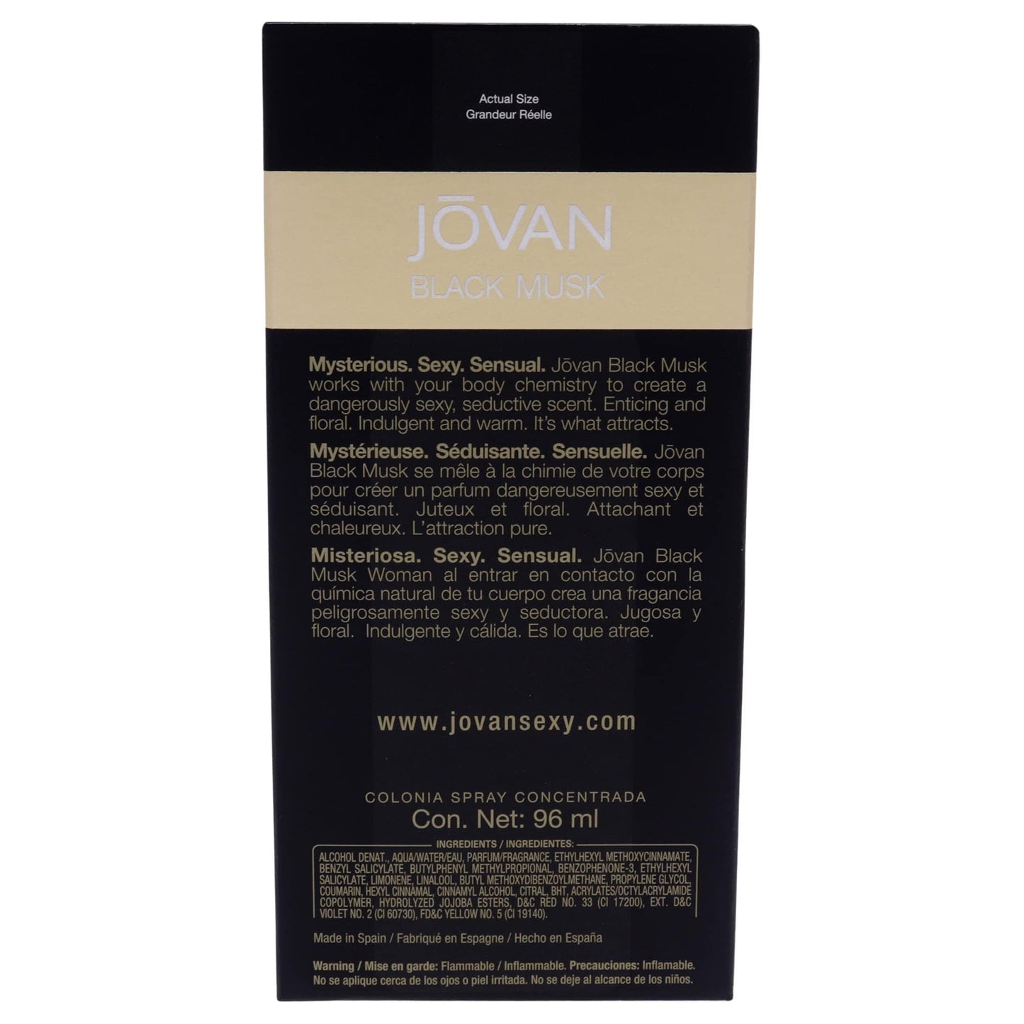 Jovan Black Must – 3.25 oz Cologne Concentrate Spray | Original Designer Fragrance