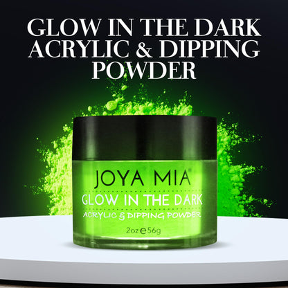 Joya Mia Glow-in-the-Dark Nail Powder – 12 Colors, 2 oz | Premium Acrylic Dip Powder