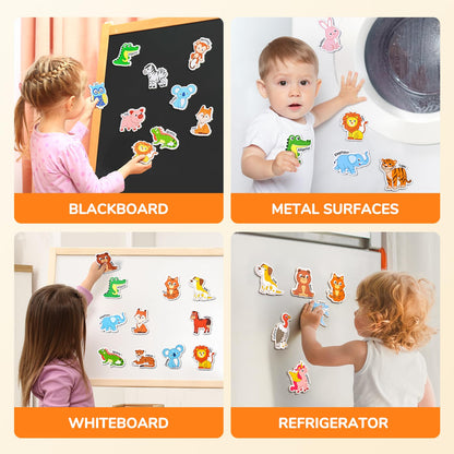 JoyCat Wooden Magnets for Kids – 26 A-Z Animals Fridge Magnets