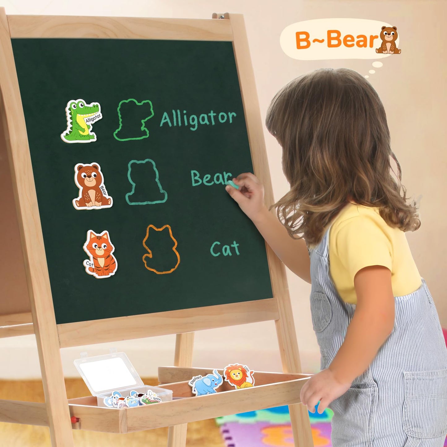 JoyCat Wooden Magnets for Kids – 26 A-Z Animals Fridge Magnets