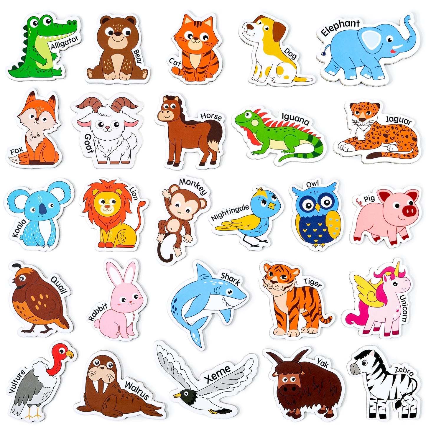JoyCat Wooden Magnets for Kids – 26 A-Z Animals Fridge Magnets