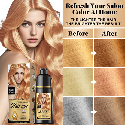 Joyful Young Hair Dye Shampoo 3-in-1 – Golden Copper Blonde, Semi-Permanent Color Depositing