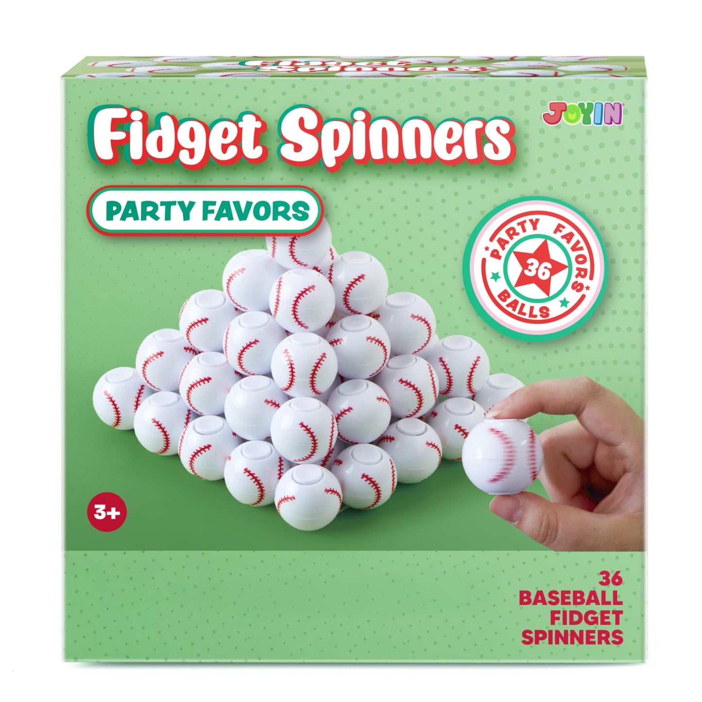 JOYIN 36 Pack Baseball Fidget Spinners – Kids Party Favors & Bulk Toys