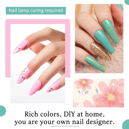 JR 9pcs 15ml Gel Nail Polish Set – Macaron Colors for Long-Lasting, Easy Soak-Off Manicures