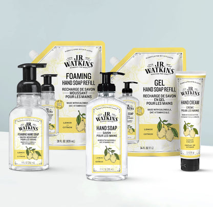 J.R. Watkins Lemon Hand Soap Refill Pouch — 34 oz, USA Made, Cruelty Free, 6 Pack