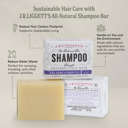 J.R.LIGGETT'S Shampoo Bar - Original Formula, All-Natural, Sulfate Free, Coconut & Castor Oils, 3.5 oz Each, 2 Pack