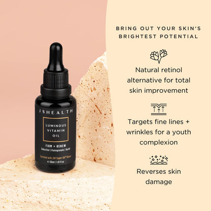 JSHealth Hydrating Face Oil with Rose Oil & Vitamin E – For Dry Skin