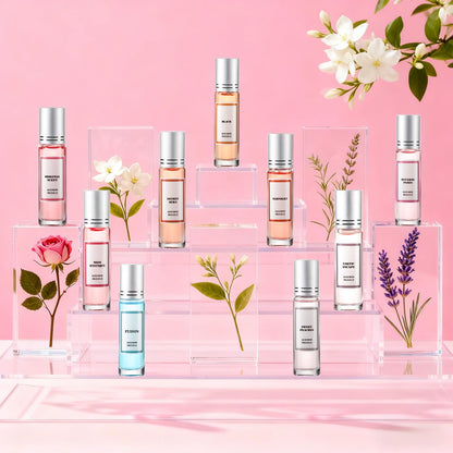 Jsykt Perfume Sets for Women – 9pc Long-Lasting Roll-On Gift Set (Citrus, Amber, Musk, Vanilla)