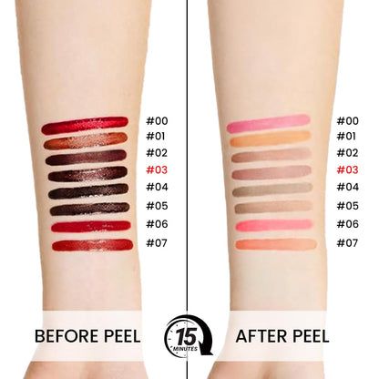 JUAAZIN 3Pcs Matte Peel-Off Lip Stain with Tweezer — Long-Lasting Waterproof Lip Color
