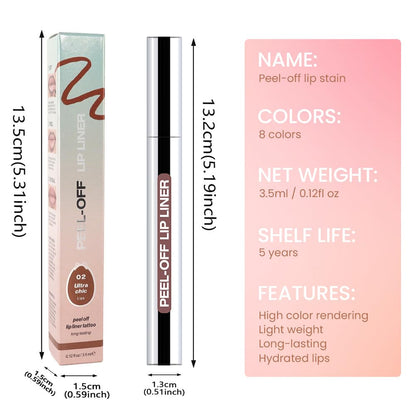 JUAAZIN 3Pcs Matte Peel-Off Lip Stain with Tweezer — Long-Lasting Waterproof Lip Color