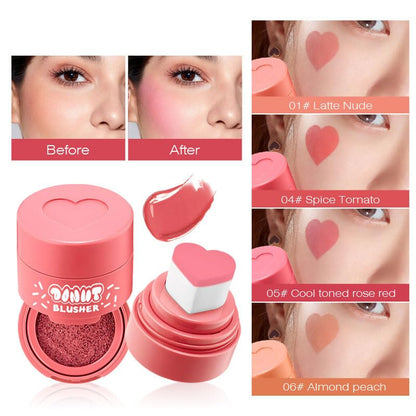 JUDEWY Liquid Blush with Heart Shaped Applicator – Lightweight, Long-Lasting Pink Glow