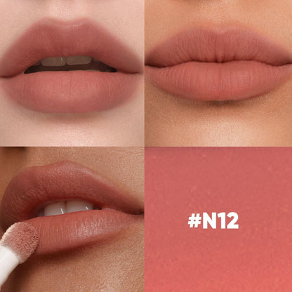 JUDYDOLL Cushion Matte Lip Cream – Hydrating Long-Lasting Lipstick, N12 Toffee Peach