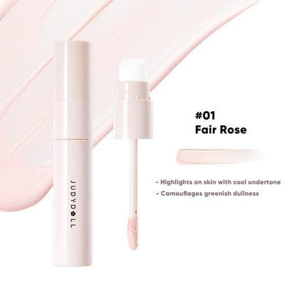 JUDYDOLL Liquid Contour & Highlighter — 2-in-1 Sculpt & Glow with Dual Brushes | 01 Fair Rose