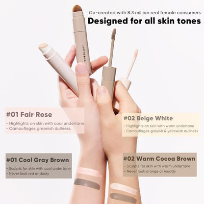 JUDYDOLL Liquid Contour & Highlighter Kit - Warm Cocoa Brown 02