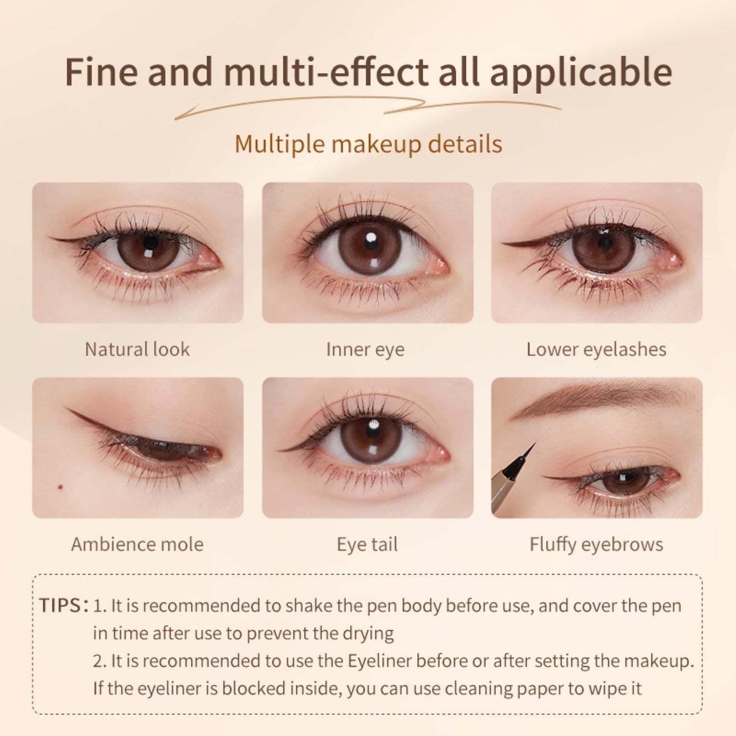 JUDYDOLL Ultra-Fine Liquid Eyeliner – Precision Tip, Waterproof, Quick-Dry #01 Black
