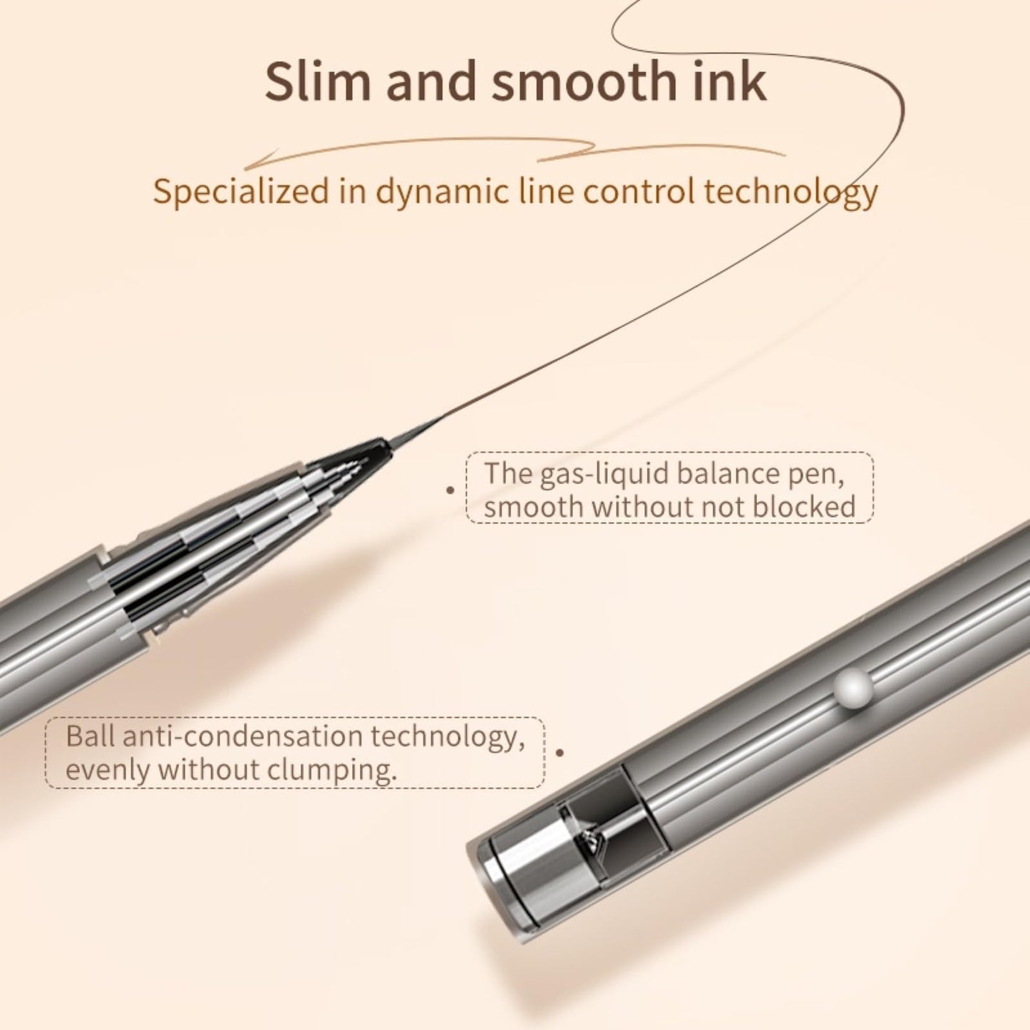 JUDYDOLL Ultra-Fine Liquid Eyeliner – Precision Tip, Waterproof, 8H Wear (#02 Deep Brown)