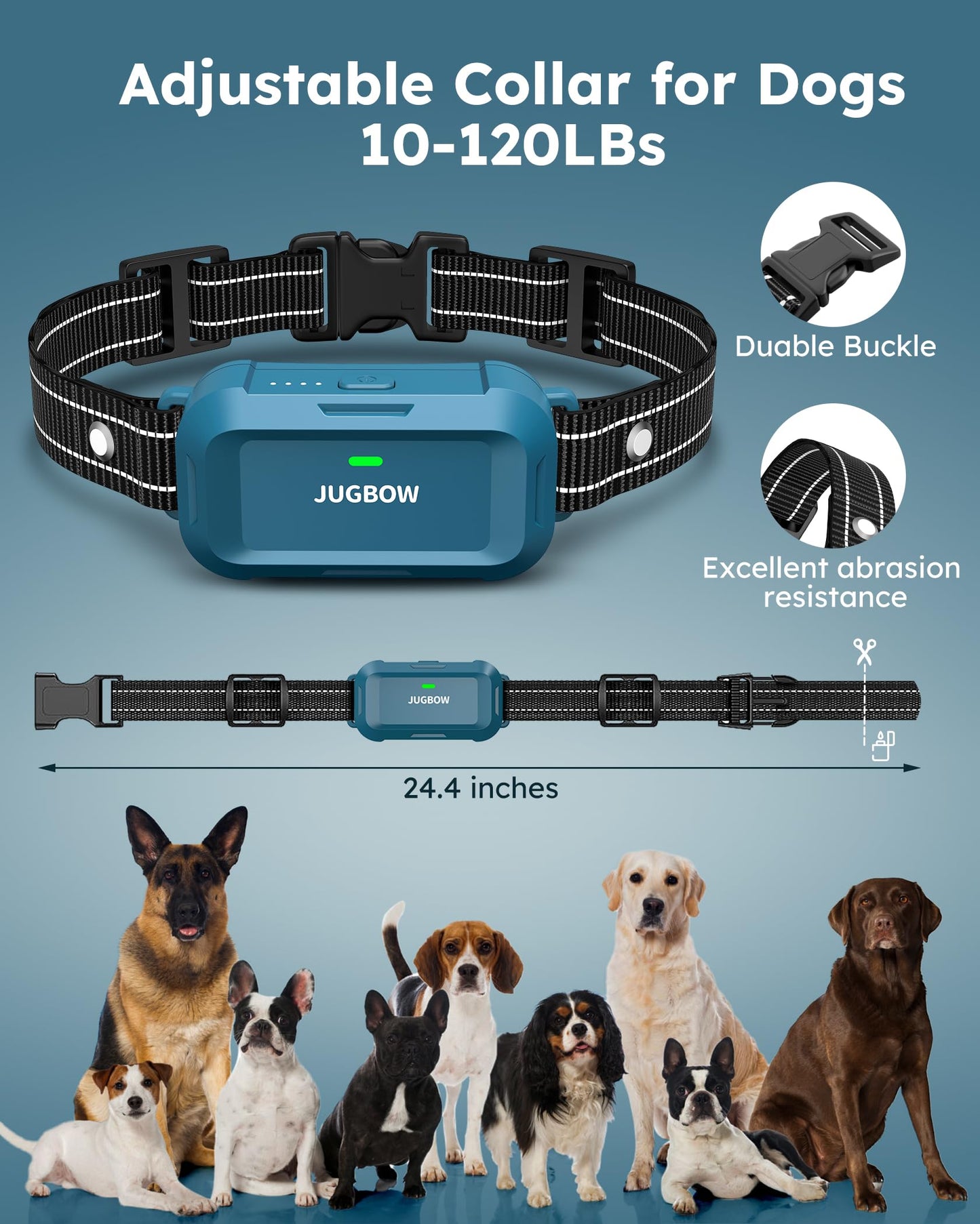 Jugbow 2 Dogs Training Collar with Remote – 4200FT Range, IPX7 Waterproof, Dual-Channel